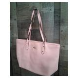 Coach Light Pink Leather Zip Tote Bag