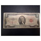 Vintage 1953 Series A Red Seal Star Note $2 Bill