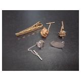 Vintage Tie Tack Lot Sterling Silver Lot of 5