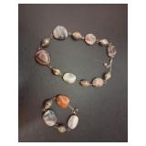 Fashion Stone Quartz Necklace & Bracelet