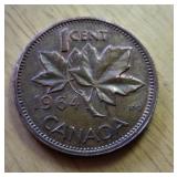 1964 Canadian Penny With Rim Misstrike