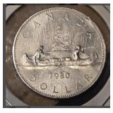1980 Canada VOYAGEUR Dollar Coin