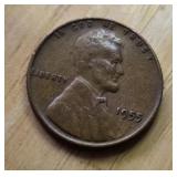 1955 US WHEAT PENNY W ERRORS