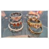 Lot of assorted unchecked rings, size 6-8