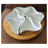 HANDCRAFTED LAZY SUSAN & PORCELAIN BOWLS