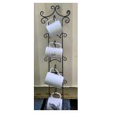 WROUGHT IRON PLATE RACK/COFFEE MUGS