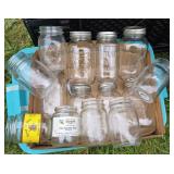 ASSORTED BERNARDIN /GLASS CANNING JARS
