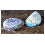 PAINTED FOLKART GARDEN ROCKS