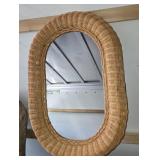 Vintage oval handwoven Wicker Wall Mirror