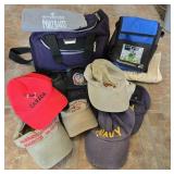 ASSORTED VINTAGE CAPS & BAGS