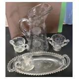 W.J. Hughes Corn Flower Glass serveware set