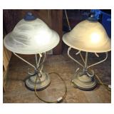 Art Deco Revival Scrolled Table Lamps.