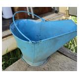 Vintage galvanized metal coal scuttle/ash bucket