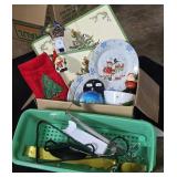 Box of festive holiday items
