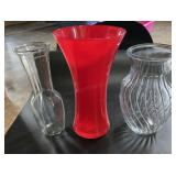 ASSORTED VINTAGE GLASS VASES