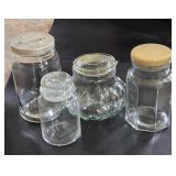 ASST VINTAGE GLASS CANISTERS