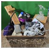 LARGE BASKET OF ASSORTED ODDS/ENDS