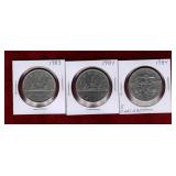 CANADA 1983 & 1984 + 84 CARTIER NICKEL $1 COINS