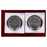 CANADA 1985 & 1986 NICKEL $1 COINS