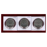 CANADA 1981 & 1982 + 82 CONFED NICKEL $1 COINS