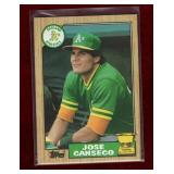 JOSE CANSECO 1987 TOPPS BASEBALL CARD