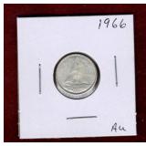 CANADA 1966 SILVER DIME AU