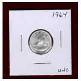 CANADA 1964 SILVER DIME UNC