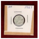 CANADA 1957 SILVER DIME