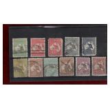 AUSTRALIA 1913-35 ROOS 11 DIFFERENT USED STAMPS