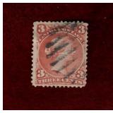 CANADA USED 1868 LARGE QUEEN 3 CENT SCOTT # 25