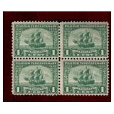 USA MNH BLK 4 1920 PILGRIM ISSUE STAMPS #548