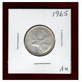 CANADA 1965 SILVER QUARTER AU