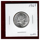 CANADA 1964 SILVER QUARTER UNC