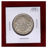 CANADA 1951 SILVER 50 CENT COIN