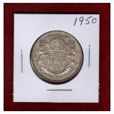 CANADA 1950 SILVER 50 CENT COIN