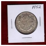 CANADA 1952 SILVER 50 CENT COIN