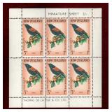 NEW ZEALAND MNH BIRDS MINI PANE SCOTT # B64a