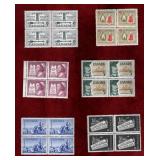 CANADA 6 DIFF MNH BLOCKS OF 4 STAMPS