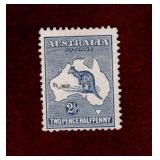 AUSTRALIA 1913 KANGAROO & MAP STAMP # 4