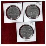 CANADA 1982, 82 CONSTITTION &  84 NICKEL DOLLARS
