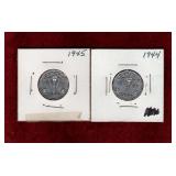 CANADA 1944 - 1945 STEEL VICTORY 5 COINS