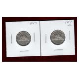 CANADA 1947 & 1947 ML NICKELS
