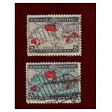 CANADA USED 1898 XMAS STAMP SET # 85 & 86 VF