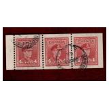 CANADA KGVI USED 4 CENT BOOKLET PANE #254b