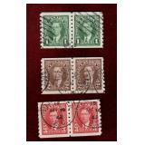 CANADA KGVI USED SET COIL STAMP PAIRS #238-240