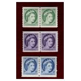CANADA MNH SET QEII WILDING ISSUE COIL PAIRS