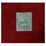 DOMINICA 1886 QV SURCHARGED STAMP SCOTT # 13