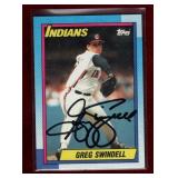 GREG SWINDELL 1990 TOPPS AUTOGRAPHED CARD