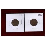 CANADA 1936 & 1937 PENNIES