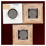 CANADA 1927 - 1929 NICKELS